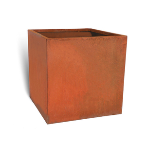 Square Corten Steel Modern Minimalist Durable <b>Flower</b> Pot with Customizable Capacity for Outdoor Floor Use in Garden - Product Image 1