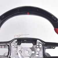 Volant personnalisé en fibre de carbone véritable avec LED pour Ford Mustang GT GTD EcoBoost RTR Dark Horse 2024 2025 2026 - Accessoires automobiles