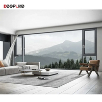 Ventana de Vidrio Aislante Hermética para Balcón, Puerta Exterior de Hotel/Villa, de Aleación de Aluminio Resistente, Venta al Por Mayor de Fábrica