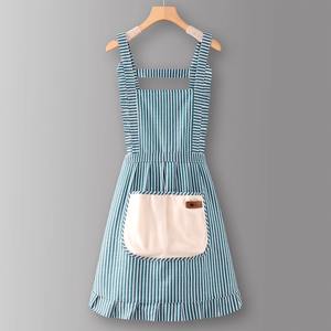 Delantal de algodón marrón para chef o peluquero con bolsillos - Product Image 4