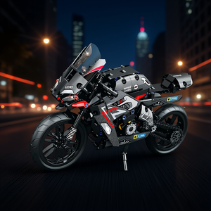 Motorcycle <b>Building</b> <b>Blocks</b> 486 Pcs 52Cm Long For Kids Age 6+ Construction Toy Set - Product Image 2