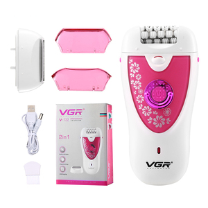 เครื่องกำจัดขน VGR V-722 IPX5 สำหรับผู้หญิง เครื่องโกนขนไฟฟ้า ชุดอุปกรณ์ดูแลขน กำจัดหนังด้าน สำหรับใบหน้า ลำตัว บริเวณขาหนีบ เครื่องเล็มขนบิกินี่ กำจัดขน - Product Image 1
