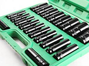 Juego de Llaves de Impacto de Vástago Largo, 1/2 Pulgada, Tamaños Métricos, Óxido Negro, Herramientas Profesionales - Product Image 3