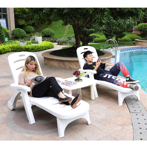 Silla de Playa <span class=keywords><strong>Plegable</strong></span> de Plástico para Piscina Exterior, Sillas Ajustables Blancas para Interiores, Tumbonas - Product Image 5
