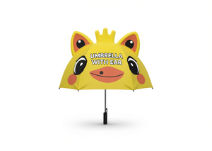 Ombrello a tema Pikachu per bambini, 8 stecche in fibra, apertura manuale, protezione dalla pioggia, materiale in poliestere, design pieghevole in tre parti - Product Image 1