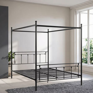 Современный популярный черный железный металлический каркас кровати с <span class=keywords><strong>4</strong></span>-мя стойками для спальни - Product Image 5