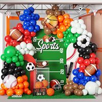 Kit d'arche de ballons multi-sports, ballons en feuille de football, basketball, baseball pour fête d'anniversaire sur le thème du sport, décorations de photomaton