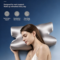 Bantal Busa Memori Butterfly untuk Tidur Menyamping dengan Lubang Sandaran Tangan, Bantalan Kepala dan Leher, Penutup Kain Satin Lembut