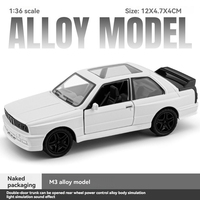 Coche de juguete de metal fundido a presión 1:36 Retro Traveler Lada Shell Worm M3 con puertas que se abren, ruedas móviles y luz