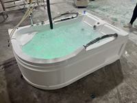 Jacuzzi rectangulaire autoportant pour 3 personnes, spa d'hydrothérapie avec bain à remous Balboa, baignoire à remous en acrylique pour salle de bain