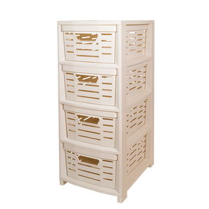 Chariot utilitaire multifonctionnel à 4 tiroirs, en PP blanc, armoire de rangement à tiroirs - Product Image 1