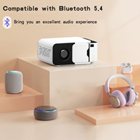 Vente flash : Mini projecteur portable T5, compatible 4K, WiFi 6, BT5.4, Android 13, correction automatique de la distorsion trapézoïdale, projecteur de poche pour intérieur et extérieur