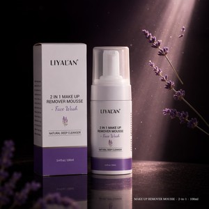 <span class=keywords><strong>Mousse</strong></span> démaquillante et nettoyante visage 2-en-1, nettoyant naturel en profondeur, moussant, non comédogène, sans parfum, 100 ml, végan, OEM personnalisé - Product Image 1