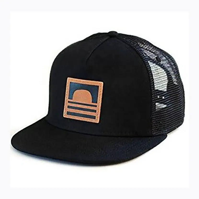 custom embroidered logo adult mens women ladies flat bill trucker snapback embroidery wholesale black mesh hats caps for adults