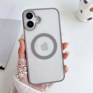 16 Sa Mạc Sang Trọng Siêu Rõ Ràng Magnetic Trường Hợp Đối Với <span class=keywords><strong>iPhone</strong></span> 11 13 12 14 15 Pro Max <span class=keywords><strong>7</strong></span> 8 XS Phí Không Dây Chống Sốc Mềm Bumper Bìa - Product Image 6