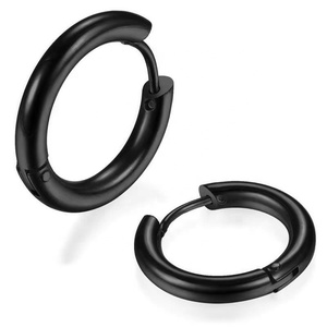 Boucles d'oreilles unisexes en acier inoxydable pour piercing léger au lobe de l'oreille, petites boucles d'oreilles en or rose coloré pour fille - Product Image 3