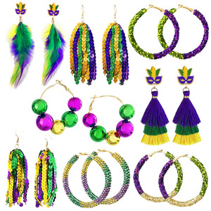 Orecchini da Sera Europei e Americani con Glitter e Forme Geometriche - Product Image 6