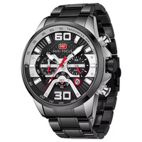 Montre-bracelet à quartz pour homme, chronographe, multi-cadrans, affichage de la date, bracelet en acier inoxydable, montre-bracelet sport décontractée