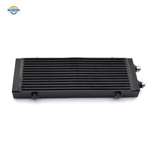 Plaque universelle de refroidissement d'huile de modification de voiture Double passage Sortie latérale AN10 Raccords Refroidisseur d'huile en alliage d'aluminium Pièces détachées de voiture - Product Image 1