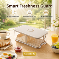 Boîte de rangement rectangulaire en plastique alimentaire équilibré pour réfrigérateur, grand récipient hermétique avec couvercle pour la conservation des aliments frais dans la cuisine