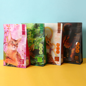 Sac en plastique PE gaufré recyclable à fermeture éclair facile à ouvrir, à huit soudures latérales, pour l'emballage de nourriture pour chats et de tofu, idéal pour les présentoirs de supermarché - Product Image 1