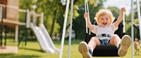 Balançoire pour bébé et tout-petit, siège pivotant intérieur/extérieur avec harnais de sécurité, siège en plastique, structure en métal, fabriqué en Chine