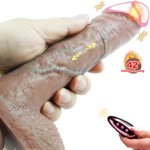 3合1克点阴蒂振动器阴道假阳具7推力振动器透明纹理液体硅胶假阳具性感玩具阴茎 - Product Image 1