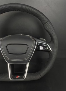 Volante Deportivo Personalizado con Base Plana Estilo S-Line |   Cuero Premium//Fibra de Carbono para Audi TT A7 A3 A4 A5 A6 Q3 Q5 Q7 <span class=keywords><strong>Serie</strong></span> S - Product Image 6
