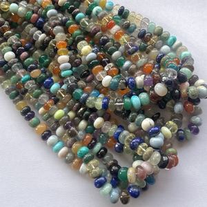 Chaîne de perles rondes lisses en pierres précieuses naturelles multicolores (vert, bleu, blanc, rose) de 4 mm, 6 mm, 8 mm, 10 mm, certifiées IGI, pour la création de bijoux - Product Image 2