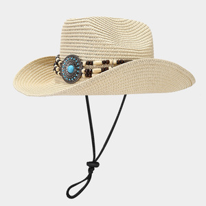 Ethnic Wind Big Along Sun <b>Straw</b> <b>Hats</b> Girls Holiday Casual Sun protection <b>Straw</b> <b>Hat</b> <b>Man</b> - Product Image 2