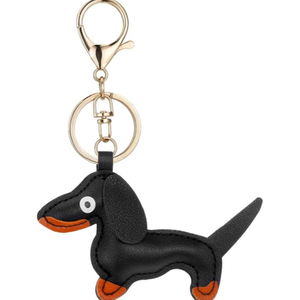 Dachshund Túi quyến rũ, Dog Shaped <span class=keywords><strong>Keychain</strong></span> Keyring dễ thương da động vật trang trí <span class=keywords><strong>Handmade</strong></span> Key holder Quà Tặng quyến rũ - Product Image 1