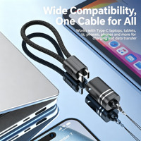 Câble de charge rapide et de transfert de données tressé USB-C PD 60W avec lanière porte-clés pour téléphones mobiles iOS - Multicolore