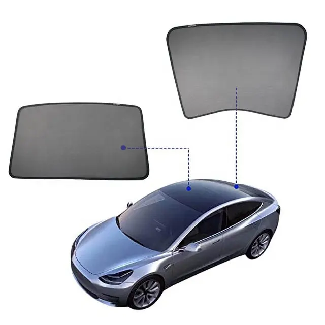 Parasole per interni Auto parasole oscurante in tessuto a rete isolamento termico parasole per tetto apribile in vetro automatico per Tesla Model 3