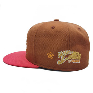 Sombrero de hip-hop completamente cerrado personalizado estilo americano calle 3D bordado sombrero plano cabeza grande 100% algodón común Unisex cuatro estaciones duro - Product Image 1