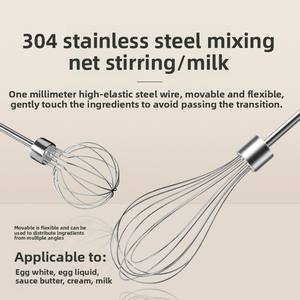 가정용 베이킹 휘핑 크림을 위한 안전한 고속 모터 식기 세척기가 있는 휴대용 스테인리스 스틸 전기 계란 비터 - Product Image 6