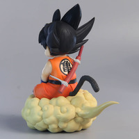 Figura de Acción de 16 cm de Son Goku Super Saiyan en Bola de Dragón y Nube de PVC, Juguete Coleccionable de Anime Japonés para Niños