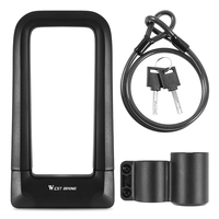WEST BIKING Antivol en U pour vélo, moto et porte, avec câble et code, antivol à mot de passe en forme de U