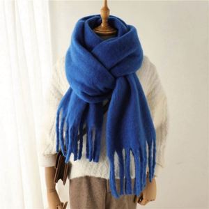 Bufanda Larga de Invierno para Mujer, Color Sólido, Pashmina Lisa, Cálida y Lujosa, de Mohair, Venta al Por Mayor - Product Image 6
