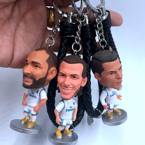 3D mini hình nhựa bóng đá bóng đá Sao Messi Ronaldo van dijk nguy hiểm molas NEYMAR hành động PVC hình vòng chìa khóa chuỗi - Product Image 1
