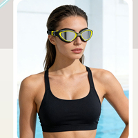 Lunettes de natation pour adultes à vision large, verres incurvés, anti-buée, protection UV, sangle réglable, revêtement en silicone