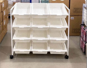 Organizador de Juguetes Móvil de Múltiples Niveles, Estantería de Almacenamiento de Gran Capacidad para Sala de Estar con Clasificación de Objetos Diversos, Color Crema - Product Image 3