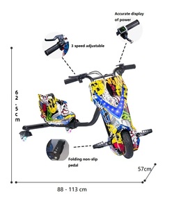 Tricycle électrique à dérive avec roue moteur de 8 pouces et haut-parleur Bluetooth, voiture à pédales pour enfants, jouet populaire, <span class=keywords><strong>scooter</strong></span> à dérive pour enfants - Product Image 2