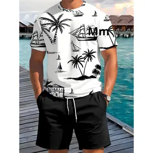 2025 nuova versione <span class=keywords><strong>abbigliamento</strong></span> Casual da uomo giovane e alla moda estate sport all'aria aperta abiti larghi in tessuto a maglia caldo - Product Image 4