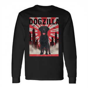 T-shirt rétro japonais Dogzilla Black Labrador à manches longues - Product Image 3