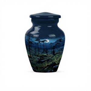 Limpieza del bosque iluminada por la luna-Urna pequeña para recuerdo de cenizas humanas-Urna de entierro para cenizas humanas Hombre adulto-Urna para cenizas con bolsa gratis - Product Image 1