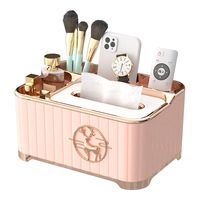Boîte de rangement portable pour télécommandes de bureau et de maison, porte-serviettes de salon, boîte à mouchoirs en plastique