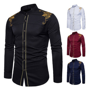 Camisas de manga larga bordadas para hombre, camisas de moda, europeas y americanas, nuevas - Product Image 4