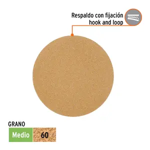 BOX 5 Pack avec 5 disques de ponçage 5 pouces grain 60, blindés, TRUPER - Product Image 1