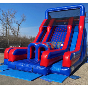 Parcours d'obstacles de mur d'escalade de glissière gonflable de glissière sèche gonflable de PVC commercial avec la double glissière pour des enfants et des adultes - Product Image 2