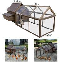 Poulailler en bois d'extérieur extra large de luxe imperméable pour cailles et poulets, cage pour animaux de basse-cour